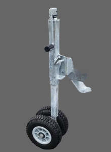 Trailer Parts: Dual 8.8 Solid Rubber Jockey Wheel Assembly with Square Shaft