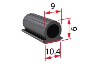 Self Adhesive Thermoplastic Rubber Seal 10.4mm x 9mm Diameter Bulb