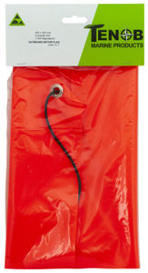 Outboard Accessories: Outboard Motor Flag, Fluro Orange - 400 x 300mm with Bungee Loop