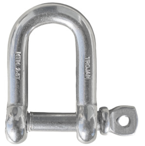 Shackles Caribenrs Clips: Trojan Stainless Steel D Shackle 10mm with Captive Pin 2.5 Tonne