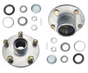 Trojan 1500kg Non Braked Hub Set Pair 5 x 4 1/4 x 7/16" Galvanised - No stub axles