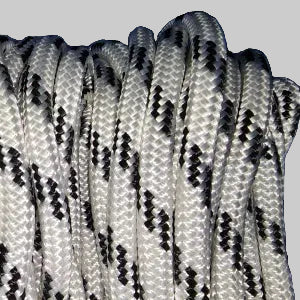 Ropes Lines: 8mm Double Braid Rope - White with Black Fleck