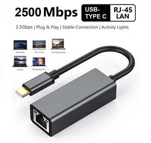 USB Type-C to RJ45 2.5Gbps 2500Mbps Gigabit Fast Ethernet Internet Network LAN Adapter