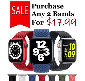 Special Promotion: For Apple Watch Purchase 2 @ Discounted Price | Braided Nylon Fabric Solo Loop Straps Bands