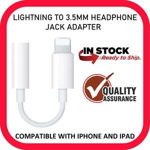Visual Audio: For iPhone & iPad Lightning To 3.5mm Headphone Audio Jack Adapter Connector