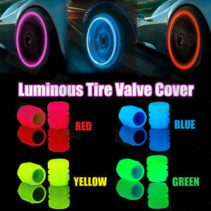 Luminous Fluorescent Glow Car Tyre Tire Valve Stem Cover Caps