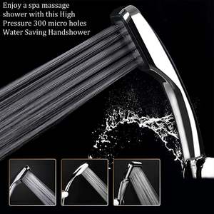 Home Living: Handheld Pressurized Water Saving Shower Head With 300 Micro Holes Boost