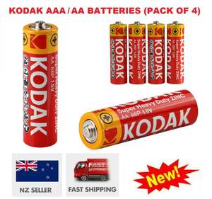 Pack Of 4 Kodak Batteries Zinc Chloride Super Heavy Duty AAA/AA 1.5V