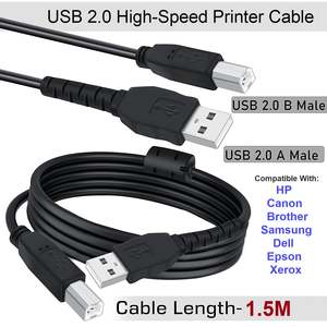 High-Speed USB 2.0 A to B Printer Cable For HP Canon Brother Epson Xerox