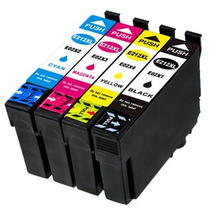 Office Supplies: For Epson Printers Compatible Remanufactured E212XL Ink Cartridges Black / Color