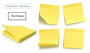 Office Supplies: 100 Sheets 76mm x 76mm Sticky Notes Memo Pad Office Stationery