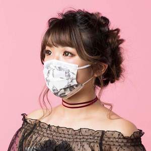 Tecmask PM 2.5 Black Rose Designer Face Mask 3Ply Nonwoven With Ear Loop