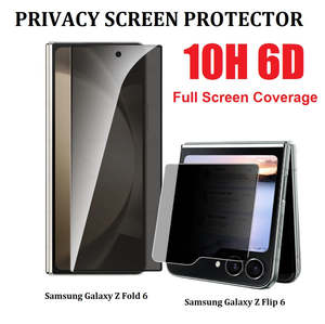 For Samsung Galaxy Z Flip 6 Fold 6 Premium Privacy Front LED Screen Tempered Glass Protector
