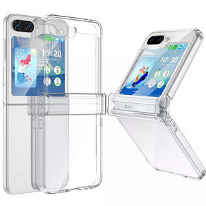 For Samsung Galaxy Z Flip 6 Premium Hard PC Crystal Clear Cover With Hinge Protection