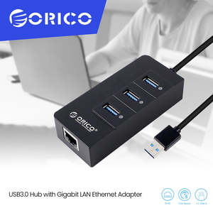 ORICO 3-Port USB HUB With RJ45 10/100/1000 Gigabit Lan Port Network Adapter - Black