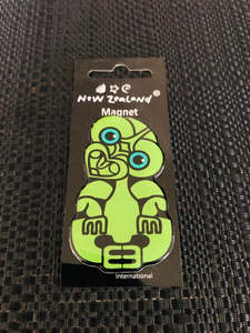 New Zealand Souvenirs: Green Tiki New Zealand - NZ Fridge Magnet Souvenir