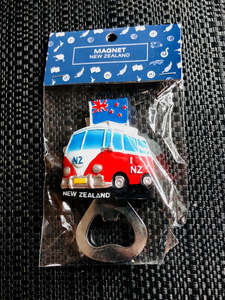 New Zealand Volkswagen Van With Bottle Opener - NZ Fridge Magnet Souvenir