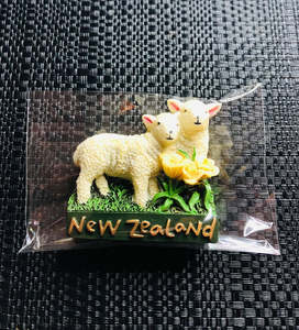 New Zealand Sheep With Flowers - NZ Fridge Magnet Souvenir