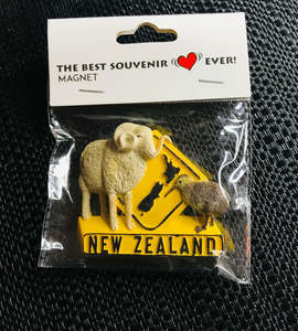New Zealand Bighorn Sheep Kiwi Yellow - NZ Fridge Magnet Souvenir