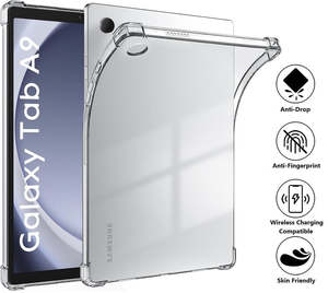 Tablet Accessories: For Samsung Galaxy Tab A9 & A9 Plus Premium Soft Silicone TPU Clear Shockproof Back Cover