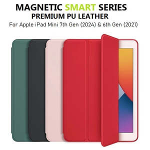Special Promotion: For Apple iPad Mini 7th Gen (2024) & 6th Gen (2021) 8.3 Inch Premium PU Leather Full Protection Magnetic Smart Flip Cover