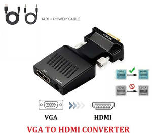 Visual Audio: VGA Male To HDMI Female Video Display Port Converter Adapter With Audio Connect