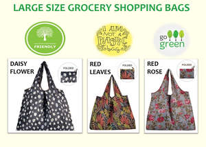 Home Living: Eco-Friendly Large Size Fashionable Waterproof Foldable Grocery Shopping Pouch Bags