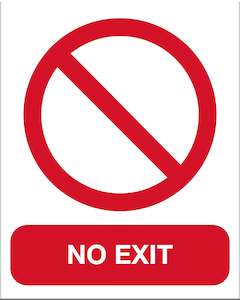 Sort Safety And Save Sale: No Exit Sign