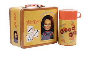 Other Merch: TIN TITANS CHUCKY GOOD GUYS LUNCH BOX WITH BEVERAGE CONTAINER