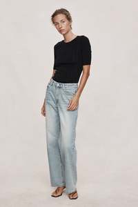 Denim: WIDE LEG JEAN - FADED BLUE