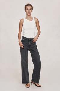 Denim: WIDE LEG JEAN - FADED BLACK
