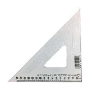 Rulers: Taurus Set Square 26cm Straight Edged 45 Degrees