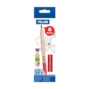 Pencils: Milan HB Maxi Graphite Pencils - Pack of 12, 3.5mm Lead