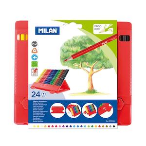 Milan Flexibox Triangular Coloured Pencils 24 Assorted
