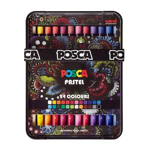 Drawing Instruments: Uni Posca Pastels Set of 24 - Vibrant, Smooth Finish 249012