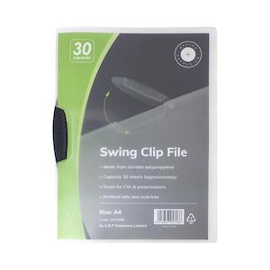 Filing Folders: OSC A4 Swing Clip Report Cover Black - Holds 30 Sheets SW30BK