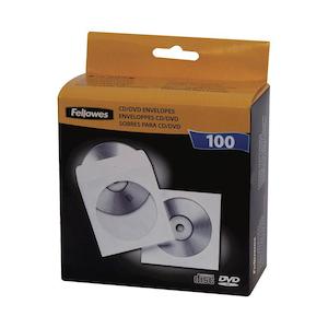 Fellowes CD Envelopes, Pack of 100 with Window F90691