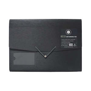 Archive Boxes: OSC Eco A4 Expanding File 12 Pockets Black RECA4-12BK