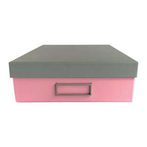 Ledah A4 Pastels Storage Box - Pink, Customizable Nameplate