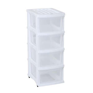 Archive Boxes: Taurus storage organiser 4 drawer white