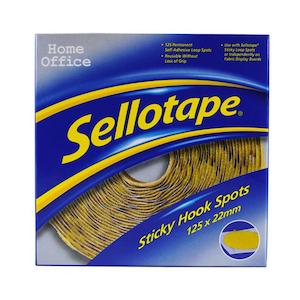 Sellotape Sticky Hook Spots Permanent 22mm 125 Pack