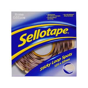 Sellotape Sticky Loop Spots Permanent 22mm 125 Pack