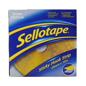 Sellotape Sticky Hook Strip Permanent 25mmx x 12M