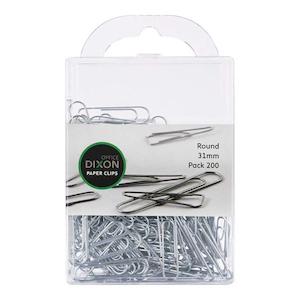 Binders Clips Pins: Dixon Paper Clips 31mm Round Pack 200