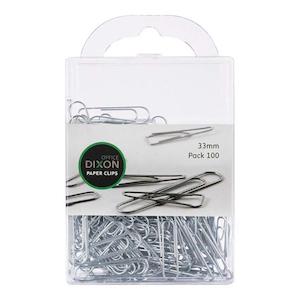 Dixon Paper Clips 33mm Pk 100 Round