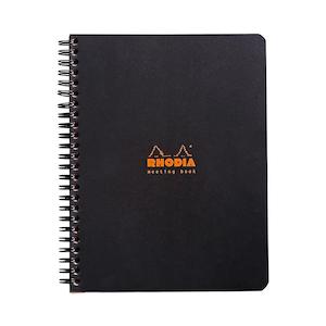 Health Safety: Rhodia A5+ Meeting Book Black 80 Pages C193419C
