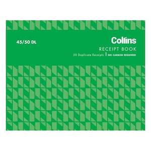 Health Safety: Collins Cash Receipt 45/50dl Duplicate No Carbon Required