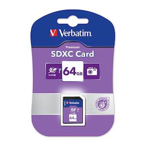Verbatim sdxc card 64gb class 10 uhs-i