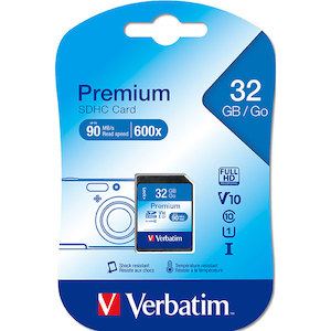 Memory Storage: Verbatim sdhc card 32gb class 10