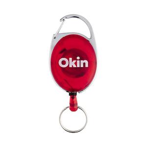 Okin Retractable Key & ID Holder Red 70cm Cord IKHRED